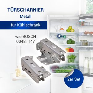 Scharnier Set kompatibel mit Bosch 00481147 für Kühlschranktür 2 Stück