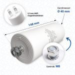 Kondensator 70µF 450V universal mit Steckfahnen Befestigungsschraube CBB60 – Bild 3