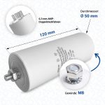 Kondensator 45,00µF 450V universal mit Steckfahnen CBB60 für Elektrogeräte – Bild 3