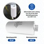 Kondensator 45,00µF 450V universal mit Steckfahnen CBB60 für Elektrogeräte – Bild 4