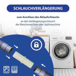 Ablaufschlauch Verbinder 22/22mmØ für Waschmaschine und Spülmaschine