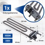 Heizstab wie Whirlpool 481010645279 2050W 240V für Waschmaschine – Bild 2