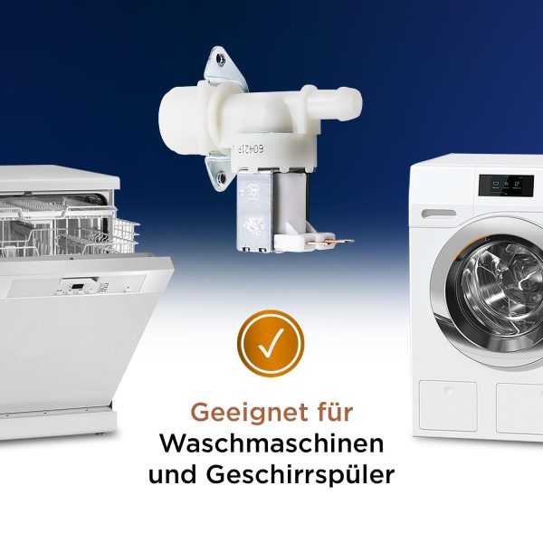Magnetventil 1-fach 180° 11,5mmØ Universal für Waschmaschine Spülmaschine