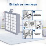 Abluftfilterkassette wie Bosch 00578732 F2G2 Hepa Filter für Staubsauger – Bild 5