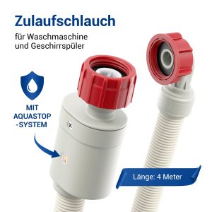 Sicherheits-Zulaufschlauch Aquastop 4m für Waschmaschine und Geschirrspüler