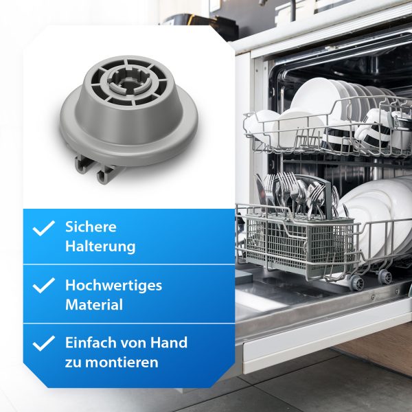 Unterkorbrollen Set 8x wie Bosch 00611475 für Geschirrkorb in Spülmaschine