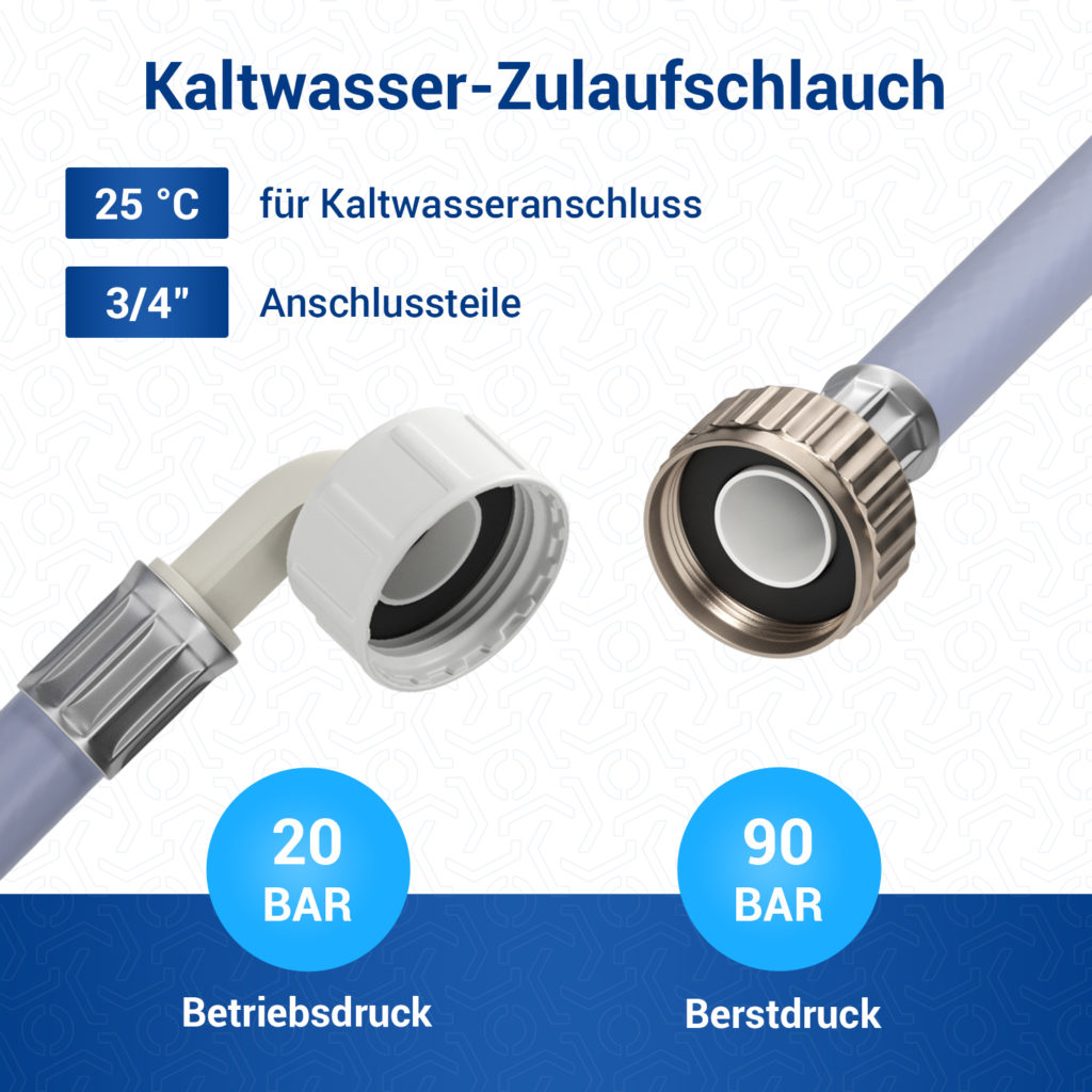 LUTH Zulaufschlauch 3,5m Für Waschmaschine & Spülmaschine - 3/4 Zoll, 20 Bar, Kaltwasser