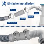 Ablaufschlauchadapter Set 2x 21mmØ auf 19mm für Waschmaschine Geschirrspüler