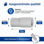 Ablaufschlauchadapter Set 2x 21mmØ auf 19mm für Waschmaschine Geschirrspüler