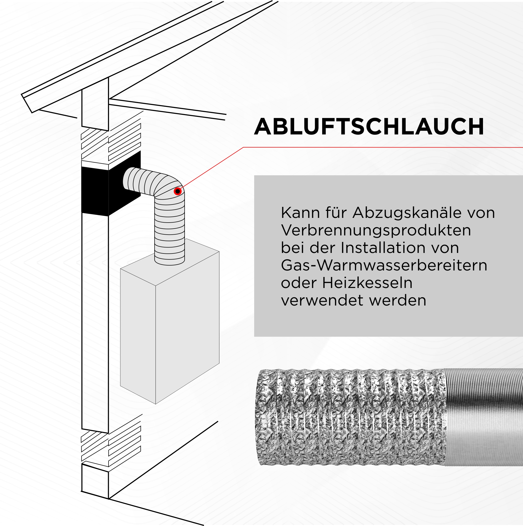 Aygrochy 100mm PVC Abluftschlauch, 3 Meters Alurohr Lüftungsschlauch aus  Aluminium Aluflexschlauch für Abzugshaube, Rohrventilator : :  Baumarkt