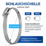 Schlauchschelle 70-90mmØ W2 aus Chromstahl für 80er Abluftschlauch in Trockner