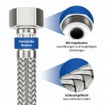 Panzerschlauch 30 cm flexibel universell mit 3/8" ÜW und 3/8" AG für Sanitär – Bild 4
