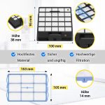 Motorfilter HEPA-Filter Set kompatibel mit Bosch 578731 578863 für Staubsauger