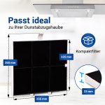 Aktivkohlefilter Set 3x wie Balay 00361047 255x265mm für Dunstabzugshaube – Bild 2