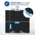 Aktivkohlefilter wie Bosch 00744075 schwarz 234x220mm für Dunstabzugshaube – Bild 2