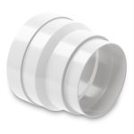 Adapter 80/100erR Reduzierstück weiß für Abluftschlauch Ablufttrockner