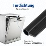 Türdichtung wie Whirlpool 481246668912 Türgummi 550mm für Spülmaschine