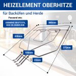 Heizelement wie EGO 20.35059.000 Oberhitze 2800 Watt Zweikreis für Backofen