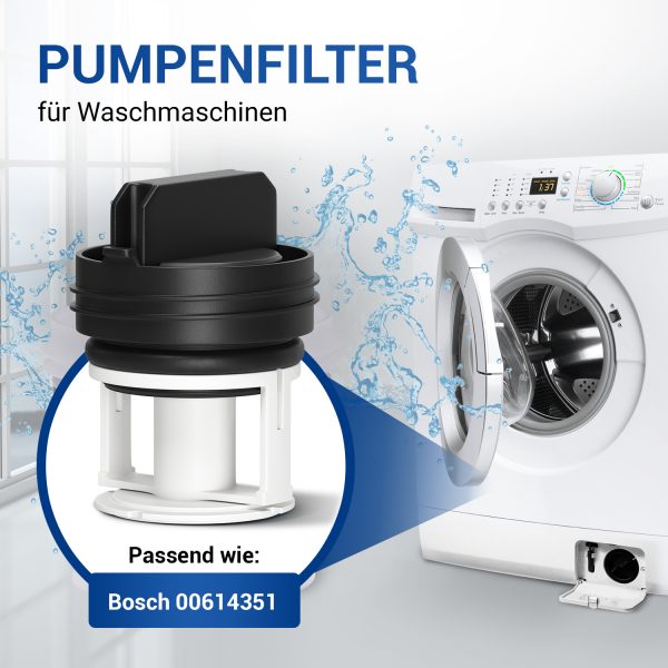 Flusensiebeinsatz wie Bosch 00614351 für Ablaufpumpe Waschmaschine