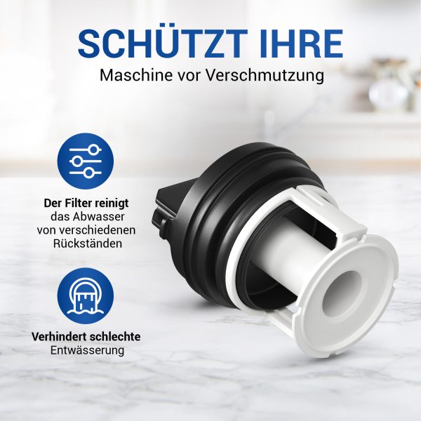 Flusensiebeinsatz wie Bosch 00614351 für Ablaufpumpe Waschmaschine