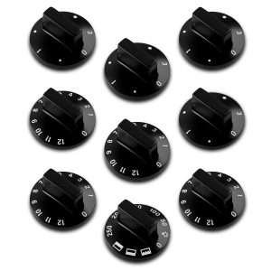 Drehknopfset 9-teilig 52mmØ Knebel schwarz universell für Backofen Herd