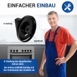 Drehknopfset 9-teilig 52mmØ Knebel schwarz universell für Backofen Herd – Bild 4