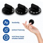 Drehknopfset 9-teilig 52mmØ Knebel schwarz universell für Backofen Herd – Bild 5