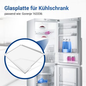 Glasplatte wie Gorenje 163336 oben 465x300mm für Kühlteil in Kühlschrank