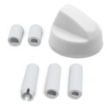 Knebel 43mmØ universell weiß mit Adaptern Drehknopf für Backofen