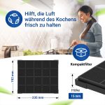 Aktivkohlefilter 2Stk wie Airforce AFFCAF16 235x192mm für Dunstabzugshaube – Bild 3