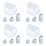 Drehschalter Set 38mmØ 16-teilig weiß mit Adaptern universell für Kochfeld