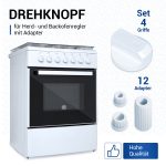 Drehschalter Set 38mmØ 16-teilig weiß mit Adaptern universell für Kochfeld – Bild 2