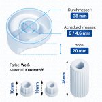 Drehschalter Set 38mmØ 16-teilig weiß mit Adaptern universell für Kochfeld – Bild 3
