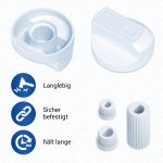 Drehschalter Set 38mmØ 16-teilig weiß mit Adaptern universell für Kochfeld – Bild 4