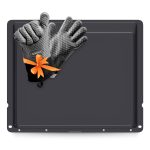 Backblech Set wie Bosch 00359609 430x365mm mit 2 Silikon Ofenhandschuhe