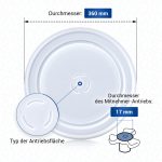 Drehteller wie Whirlpool 481946678348 Glasteller 360mmØ für Mikrowelle
