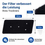 Ersatzfilter wie Whirlpool 481010716911 ohne Rahmen 230x115x13mm für Trockner – Bild 5