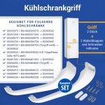 Türgriffsatz wie Bosch 00369542 aus Kunststoff mit Montagezubehör für Kühlschrank