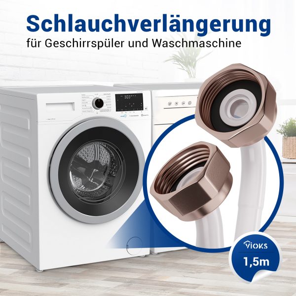 Zulaufschlauch 1,5m 70°C Wirsbo-inPex für Waschmaschine Geschirrspüler