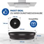 Kohlefilter wie Respekta MIZ2050 Type145 rund 146mmØ für Dunstabzugshaube – Bild 2