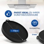 Kohlefilter Set 2 Stück wie Bosch 00353121 210mmØ für Dunstabzugshaube