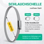 Schlauchschelle 140-160mmØ W2 Rohrschelle für 150er Abluftschlauch – Bild 2