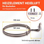 Heizelement wie Küppersbusch 182676 Heißluftheizung für Backofen Herd