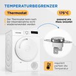 Temperaturbegrenzer wie Miele 5432491 175°C für Heizelement Trockner