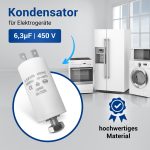 Kondensator 6,3µF 450V mit Steckfahnen und Befestigungsschraube CBB60 – Bild 4