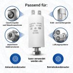 Kondensator 6,3µF 450V mit Steckfahnen und Befestigungsschraube CBB60 – Bild 2