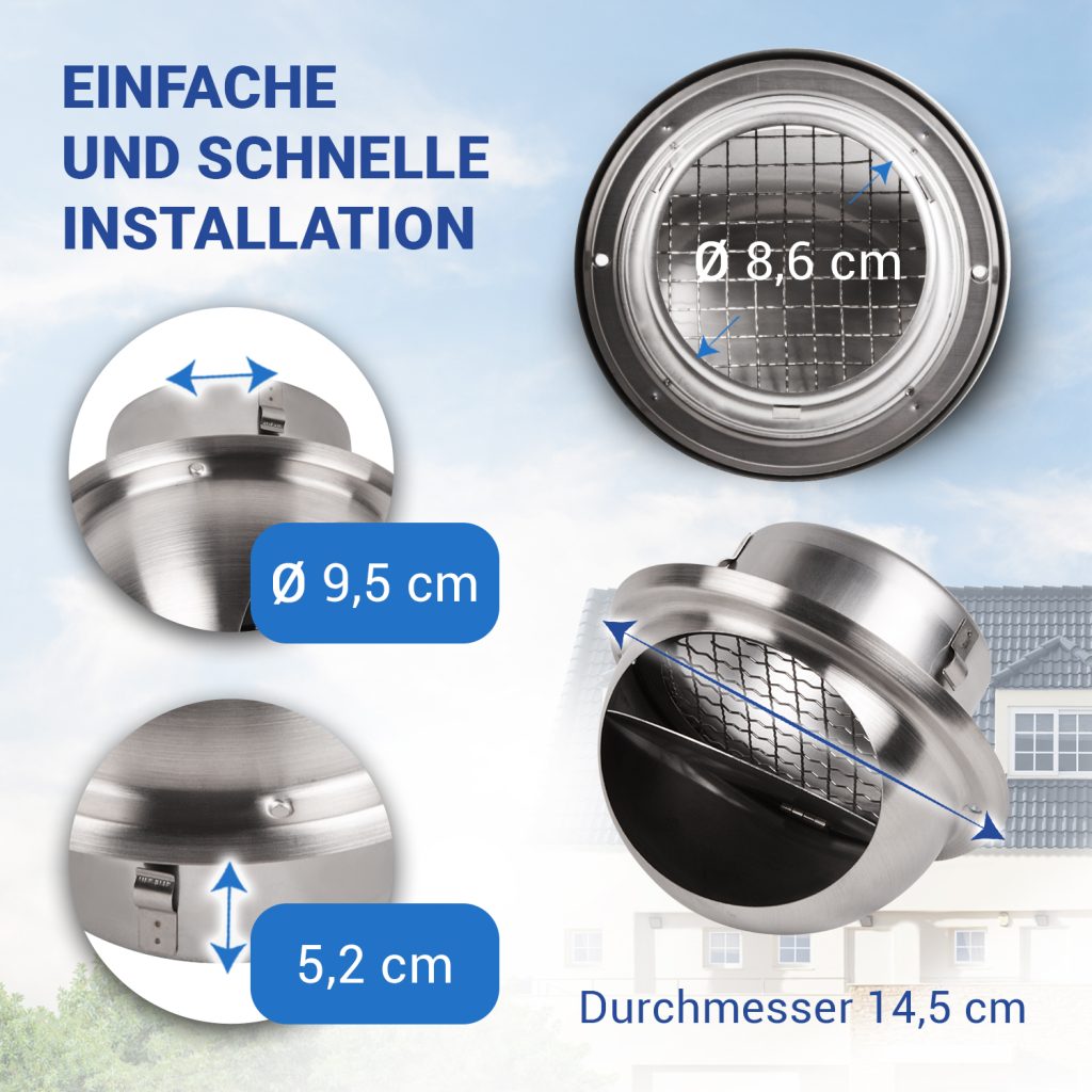 Home Melody Rückschlagklappe DN 100 - Rückstauschutz Für Lüftungssysteme