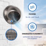 Außenhaube 100erR mit Rückstauklappe und Insektendraht für Ablufttrockner