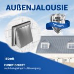 Außenhaube Edelstahl für 150er Luftführungssystem Dunstabzugshaube – Bild 4