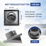 Außenhaube Edelstahl für 150er Luftführungssystem Dunstabzugshaube – Bild 5